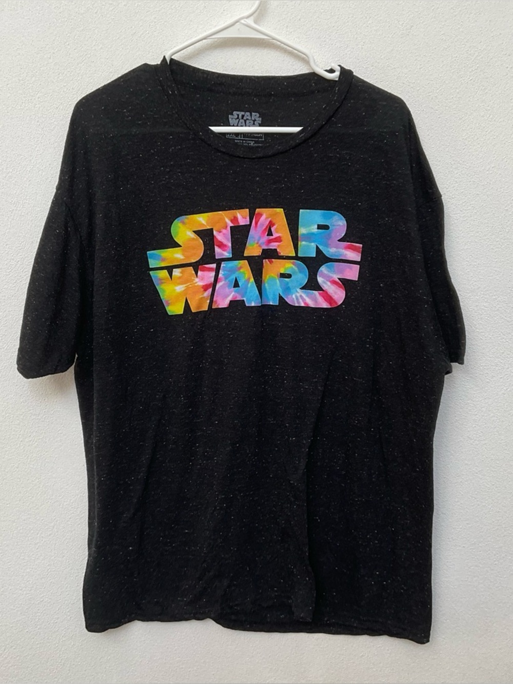 Star Wars Dark Grey T-Shirt With Rainbow Tie Dye Graphic Size 2XL